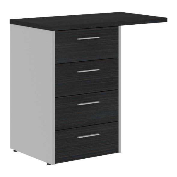 Тумба приставная OLC-4D.2.A Дуб Сонома светлый/Металлик 800х450х750 OFFIX NEW в Махачкале 