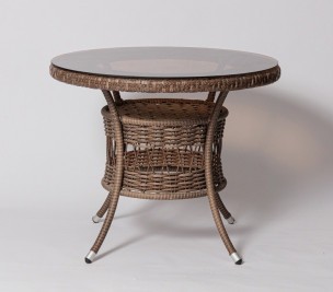 Стол для дачи  FM-2002 коричневый, диамерт 90 см