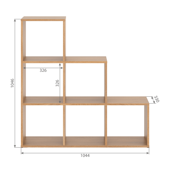 Стеллаж SH 1042 Дуб Сонома светлый 1044х330х1042 COMP в Махачкале 