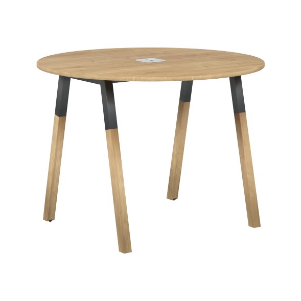 Стол FRST 1020 Белый премиум/Белый-Бук 1020х1020х733 FORTA