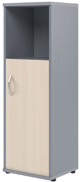 Шкаф колонка с глухой малой дверью СУ-2.1(R) Клен/Металлик 406*365*1200