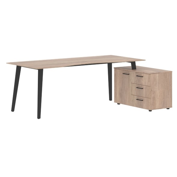 Стол руководителя с тумбой JCT 2013(R) 2000х1300х750 JAY в Махачкале 