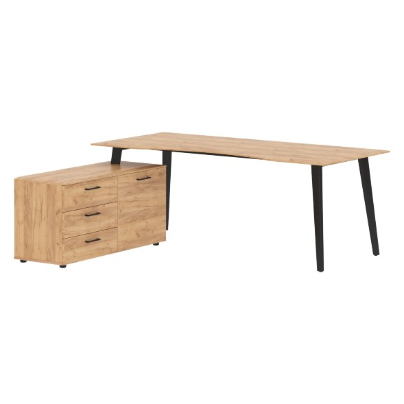 Стол руководителя с тумбой JCT 2018(L) 2000х1800х750 JAY в Махачкале 