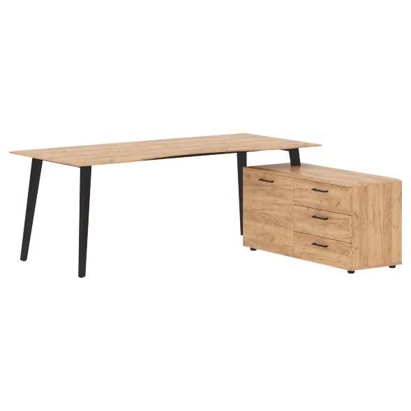 Стол руководителя с тумбой JCT 2018(R) 2000х1800х750 JAY в Махачкале 