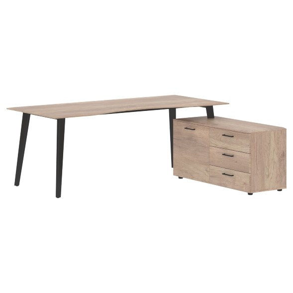 Стол руководителя с тумбой JCT 2018(R) 2000х1800х750 JAY в Махачкале 