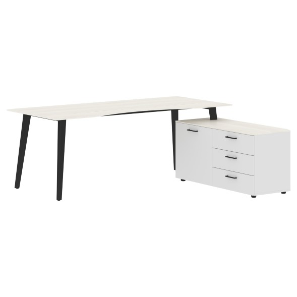 Стол руководителя с тумбой JCT 2018(R) 2000х1800х750 JAY в Махачкале 